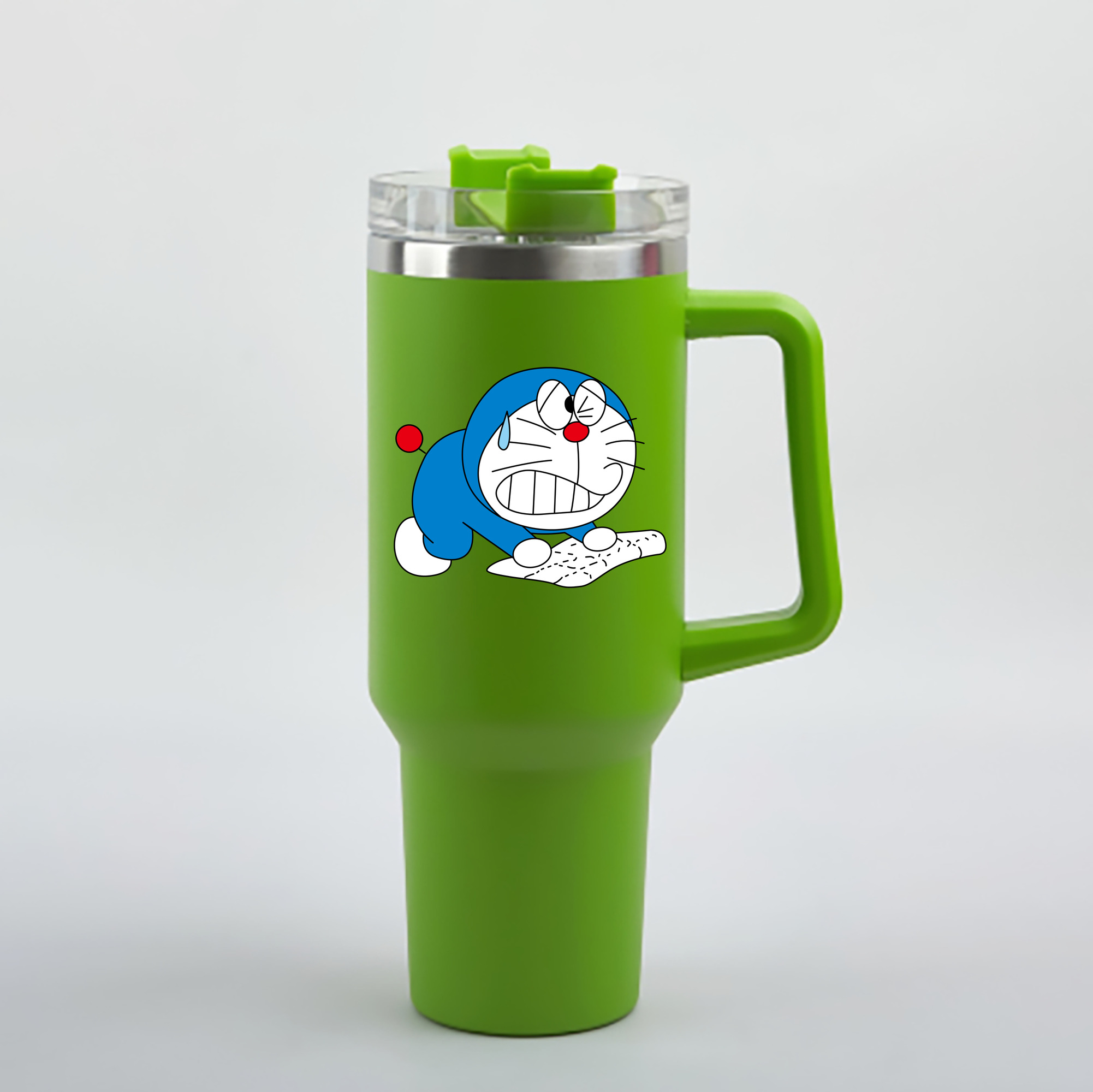 （画像用） ドラえもん Doraemon 1200mL車用タンブラー - クリスタルステッカー（プラスチックストロー付き）